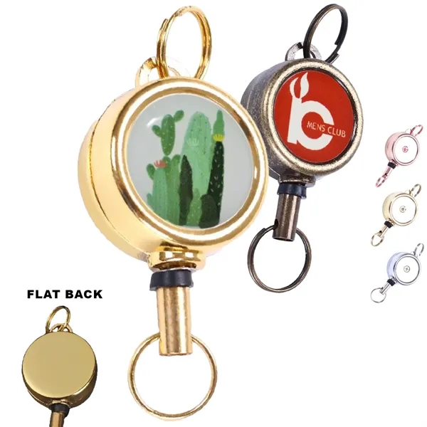 Metal Zinc Alloy Round Badge Reel w/ Keyring - Metal Zinc Alloy Round Badge Reel w/ Keyring - Image 0 of 7