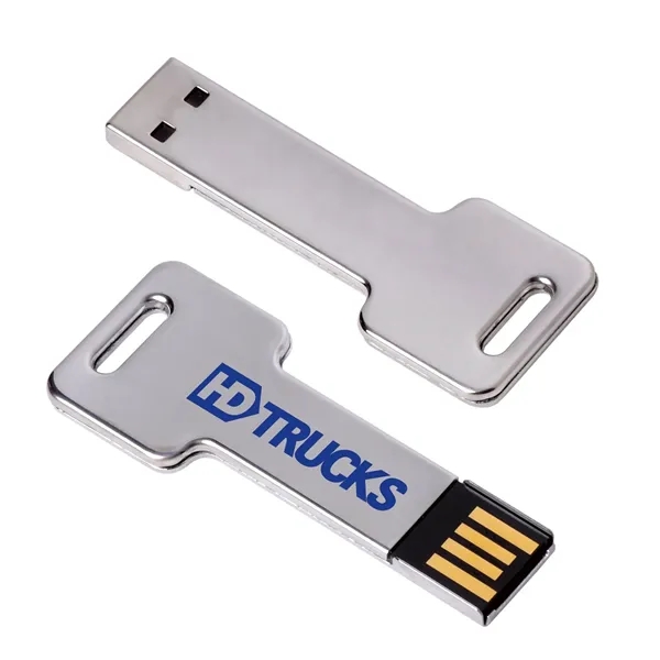 8 GB Silver Key USB 2.0 Flash Drive - 8 GB Silver Key USB 2.0 Flash Drive - Image 0 of 1