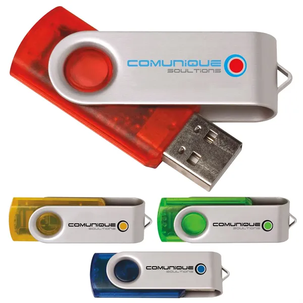 2 GB Translucent Folding USB 2.0 Flash Drive - 2 GB Translucent Folding USB 2.0 Flash Drive - Image 0 of 4