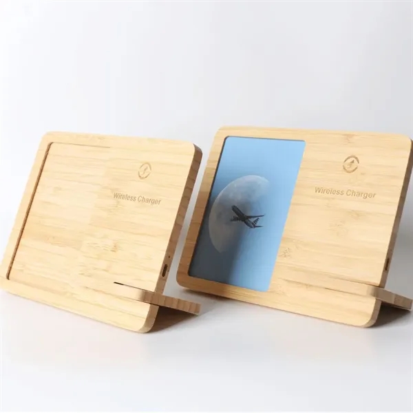 Bamboo Photo Frame Wireless Charger Set - Bamboo Photo Frame Wireless Charger Set - Image 0 of 2