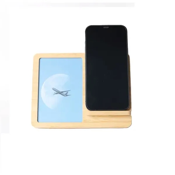 Bamboo Photo Frame Wireless Charger Set - Bamboo Photo Frame Wireless Charger Set - Image 2 of 2
