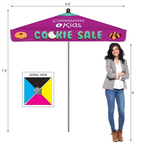 7.5' Heavy Duty Square Umbrella with Valance Kit - 7.5' Heavy Duty Square Umbrella with Valance Kit - Image 6 of 9