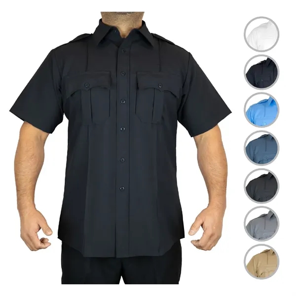 100% Polyester 4 Pocket Hidden Zipper Uniform Shirt - 100% Polyester 4 Pocket Hidden Zipper Uniform Shirt - Image 0 of 8