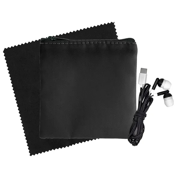 Colorful RPET Ear Bud & Cloth Set - Colorful RPET Ear Bud & Cloth Set - Image 1 of 19