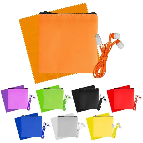 Colorful RPET Ear Bud & Cloth Set - Colorful RPET Ear Bud & Cloth Set - Image 5 of 19