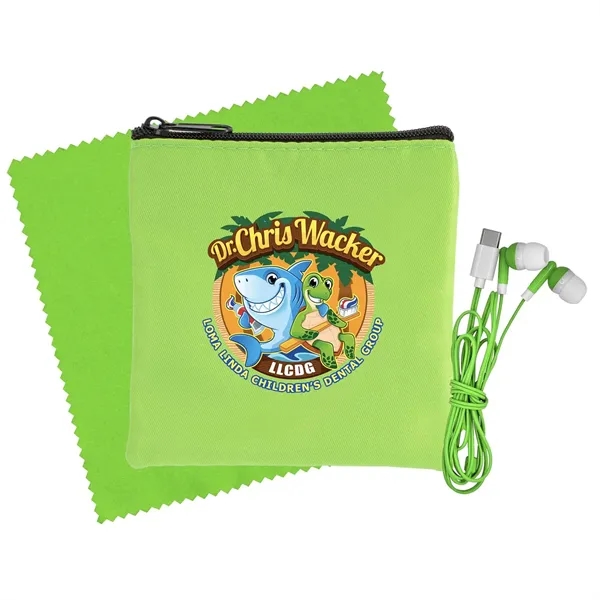 Colorful RPET Ear Bud & Cloth Set - Colorful RPET Ear Bud & Cloth Set - Image 8 of 19