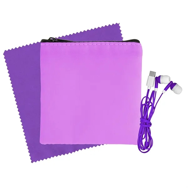 Colorful RPET Ear Bud & Cloth Set - Colorful RPET Ear Bud & Cloth Set - Image 13 of 19