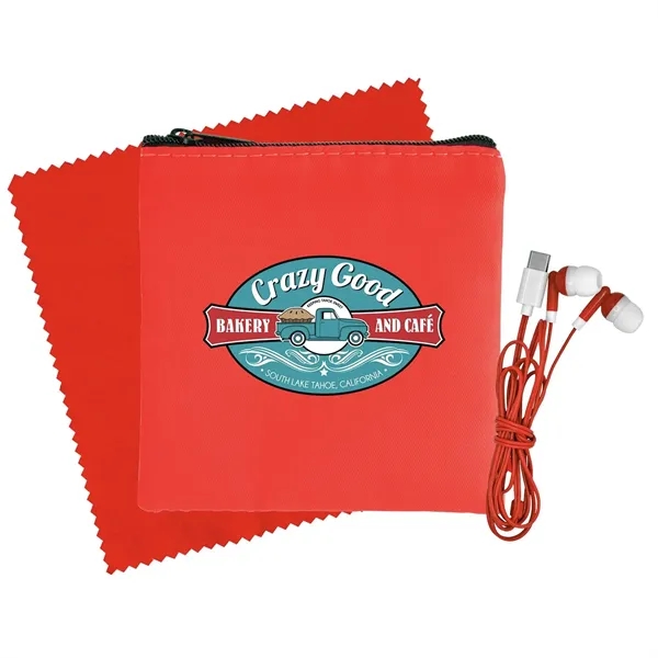 Colorful RPET Ear Bud & Cloth Set - Colorful RPET Ear Bud & Cloth Set - Image 14 of 19