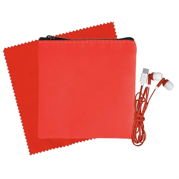 Colorful RPET Ear Bud & Cloth Set - Colorful RPET Ear Bud & Cloth Set - Image 15 of 19