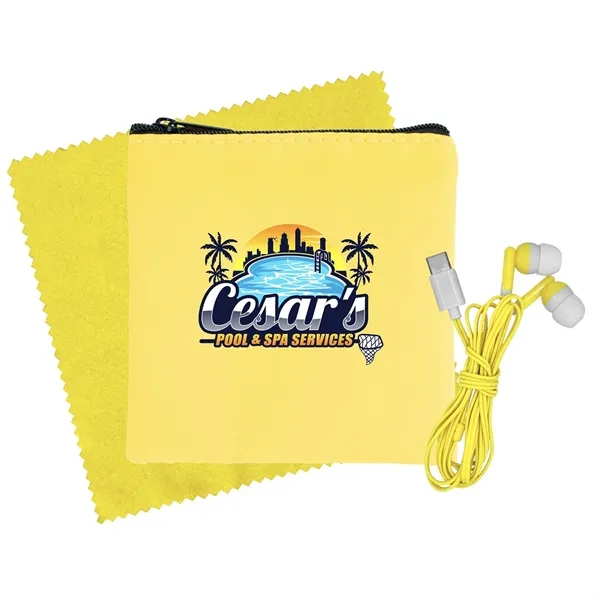 Colorful RPET Ear Bud & Cloth Set - Colorful RPET Ear Bud & Cloth Set - Image 16 of 19