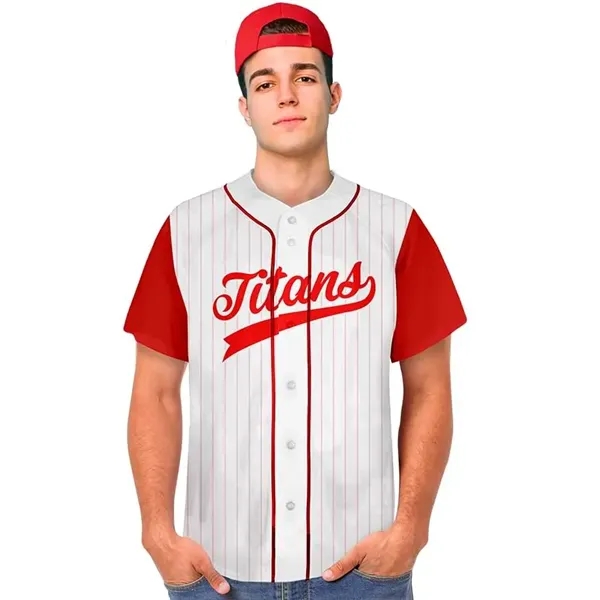 Men's Full Button Custom Baseball Jersey - Men's Full Button Custom Baseball Jersey - Image 0 of 1