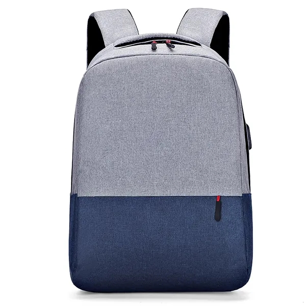 15.6-inch Colorblock USB Charging Business Laptop Backpack - 15.6-inch Colorblock USB Charging Business Laptop Backpack - Image 1 of 7