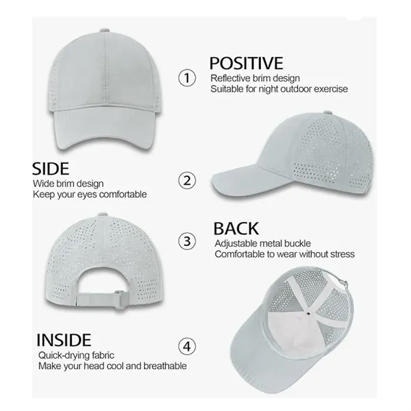 Premium Quick Dry Adjustable Mesh Baseball Hat - Premium Quick Dry Adjustable Mesh Baseball Hat - Image 4 of 7