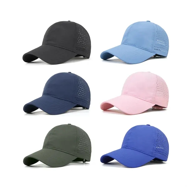 Premium Quick Dry Adjustable Mesh Baseball Hat - Premium Quick Dry Adjustable Mesh Baseball Hat - Image 6 of 7