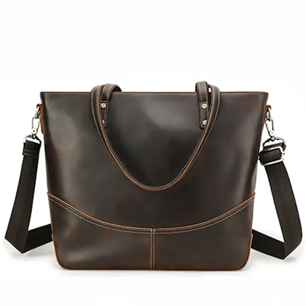 Genuine Leather Large Laptop Crossbody Bag - Genuine Leather Large Laptop Crossbody Bag - Image 3 of 5