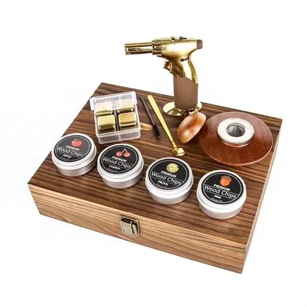 18pcs Whiskey Smoker Kit with Wooden Box Gift Set - 18pcs Whiskey Smoker Kit with Wooden Box Gift Set - Image 4 of 4