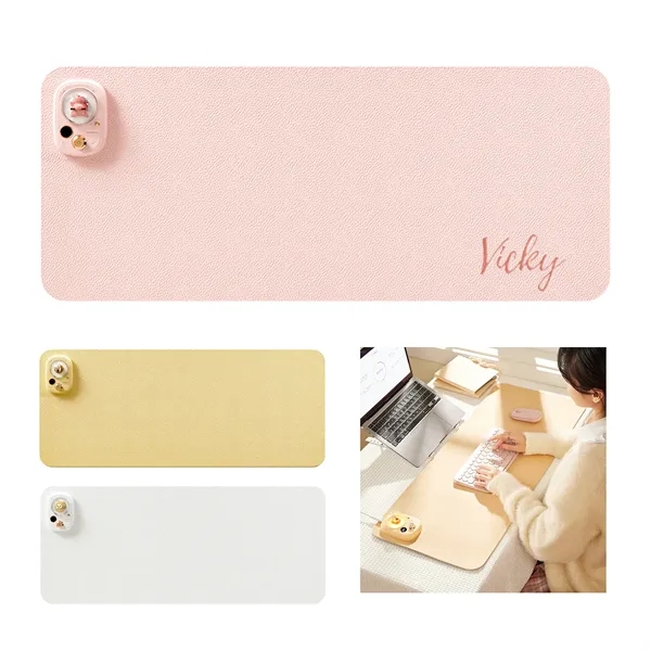 Heated PU Leather Desk Pad Mouse Keyboard Mat - Heated PU Leather Desk Pad Mouse Keyboard Mat - Image 1 of 1