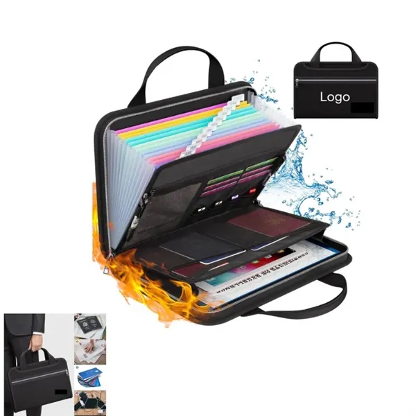 Fireproof Accordion File Organizer with Handle - Fireproof Accordion File Organizer with Handle - Image 0 of 7