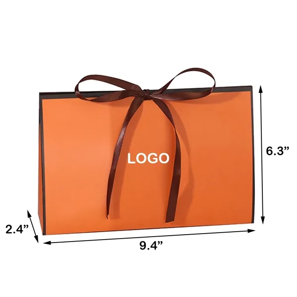 Elegant Orange Gift Bag With Ribbon - Elegant Orange Gift Bag With Ribbon - Image 0 of 2