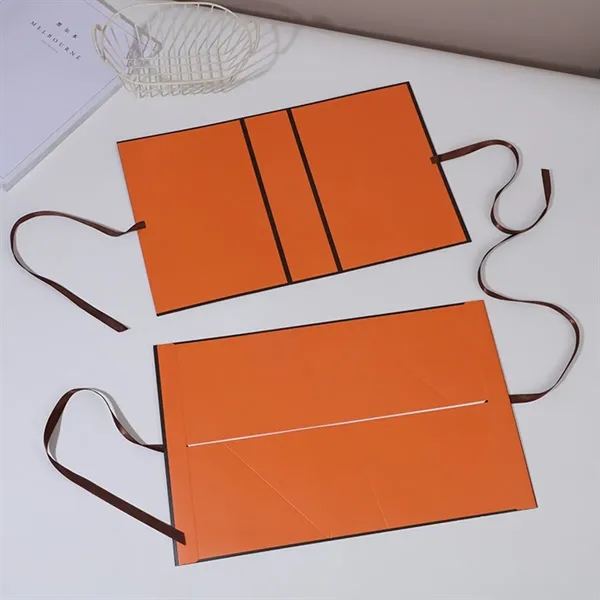 Elegant Orange Gift Bag With Ribbon - Elegant Orange Gift Bag With Ribbon - Image 2 of 2