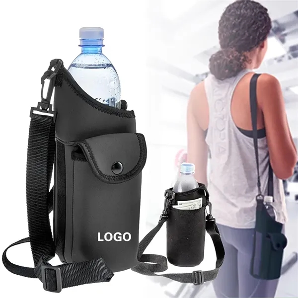 Neoprene Water Bottle Sling Bag with Phone Pouch - Neoprene Water Bottle Sling Bag with Phone Pouch - Image 0 of 2