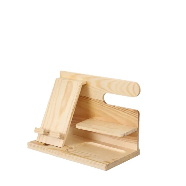 Wooden Phone Docking Station Stand - Wooden Phone Docking Station Stand - Image 1 of 5