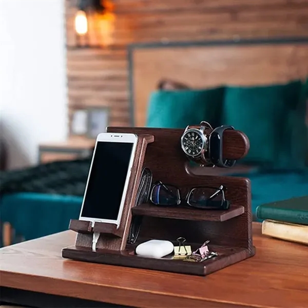 Wooden Phone Docking Station Stand - Wooden Phone Docking Station Stand - Image 4 of 5