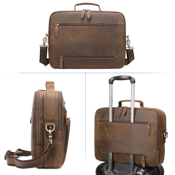 Genuine Leather Laptop Messenger Sleeves/Cases - Genuine Leather Laptop Messenger Sleeves/Cases - Image 3 of 8