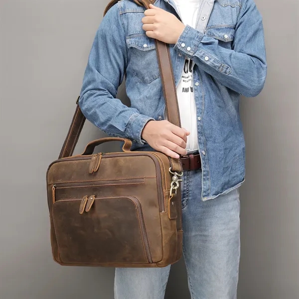 Genuine Leather Laptop Messenger Sleeves/Cases - Genuine Leather Laptop Messenger Sleeves/Cases - Image 5 of 8