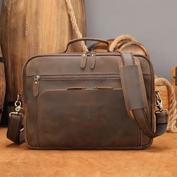 Genuine Leather Laptop Messenger Sleeves/Cases - Genuine Leather Laptop Messenger Sleeves/Cases - Image 8 of 8