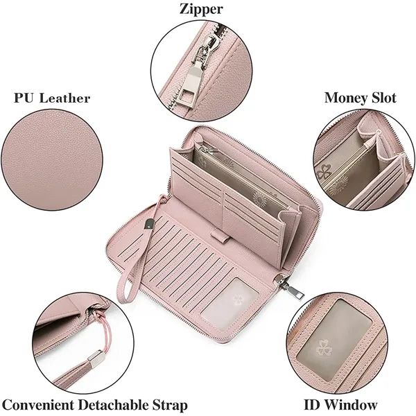 Leather Large Capacity Zip Around Wallet - Leather Large Capacity Zip Around Wallet - Image 7 of 7