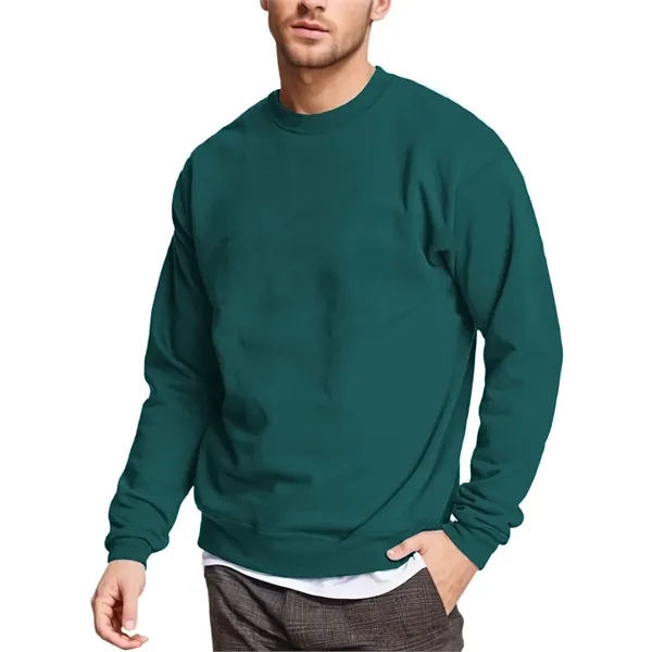 Fleece Cotton-Blend Pullover Crewneck Sweatshirt - Fleece Cotton-Blend Pullover Crewneck Sweatshirt - Image 3 of 9