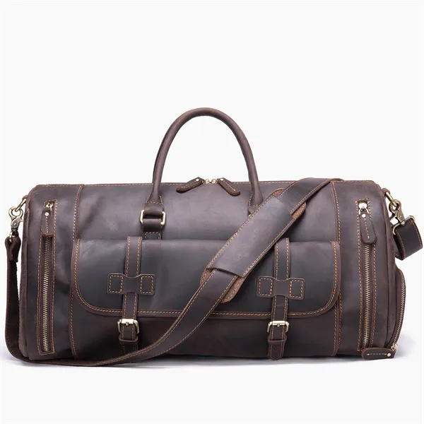 Large Leather Duffle Bag - Large Leather Duffle Bag - Image 4 of 6