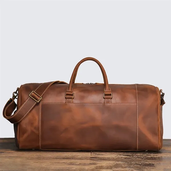 Large Leather Duffle Bag - Large Leather Duffle Bag - Image 6 of 6