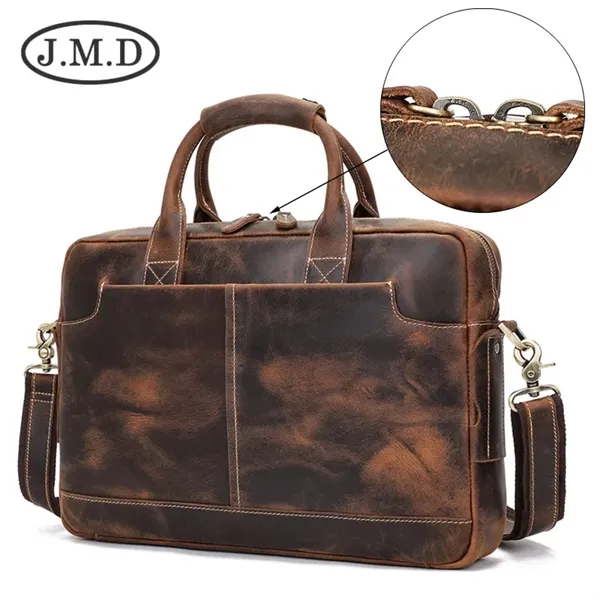 Genuine Leather 15.6 Inch Laptop Briefcase Bag - Genuine Leather 15.6 Inch Laptop Briefcase Bag - Image 3 of 4