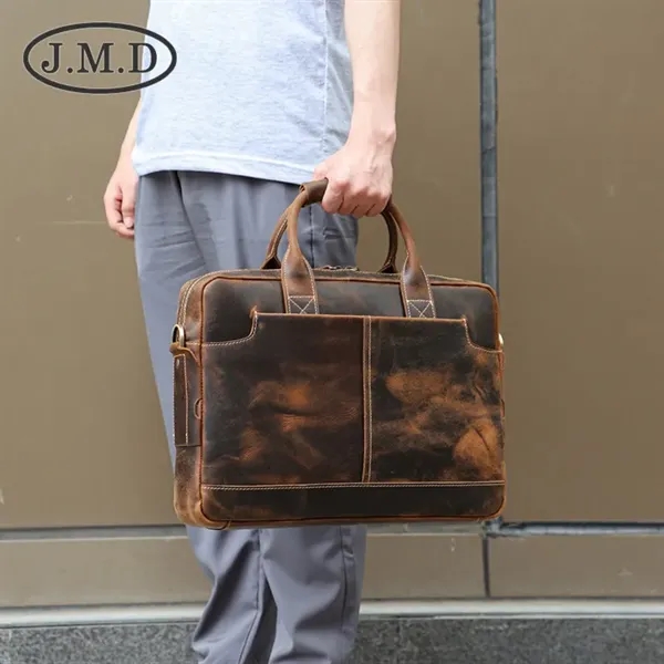 Genuine Leather 15.6 Inch Laptop Briefcase Bag - Genuine Leather 15.6 Inch Laptop Briefcase Bag - Image 4 of 4