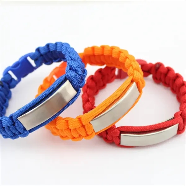 Paracord Bracelet with Metal Plate - Paracord Bracelet with Metal Plate - Image 3 of 6
