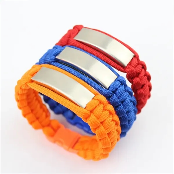 Paracord Bracelet with Metal Plate - Paracord Bracelet with Metal Plate - Image 6 of 6