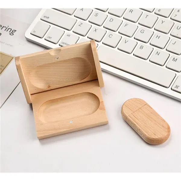 4 GB ellipse wood usb drive - 4 GB ellipse wood usb drive - Image 1 of 1