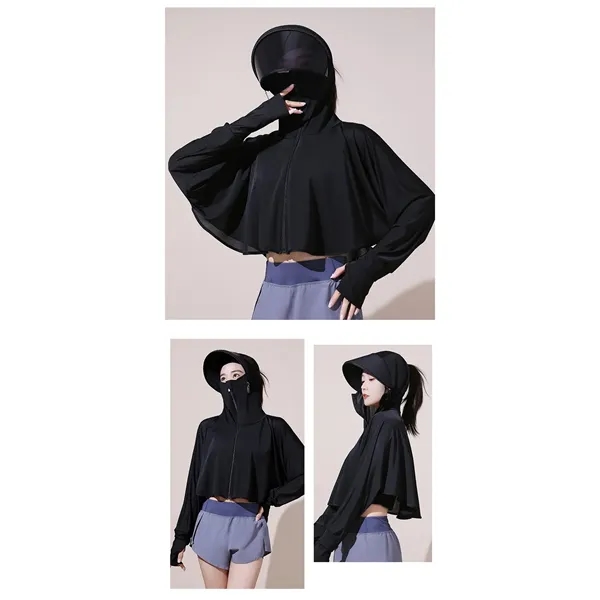 Sun Protection Outdoor Hoodie With Face Mask - Sun Protection Outdoor Hoodie With Face Mask - Image 1 of 4