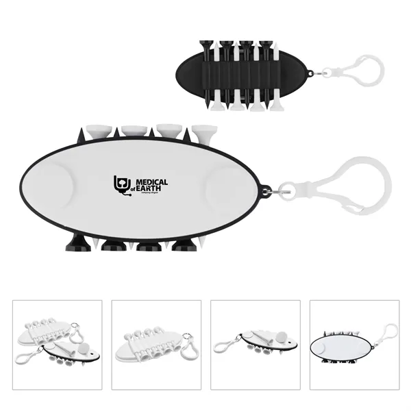 Golf Ball Tee Holder W/ Keychain Marker  Tag - Golf Ball Tee Holder W/ Keychain Marker  Tag - Image 0 of 0