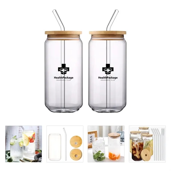 17oz Mason Jar Glasses with Bamboo Lids & Straws - 17oz Mason Jar Glasses with Bamboo Lids & Straws - Image 0 of 0