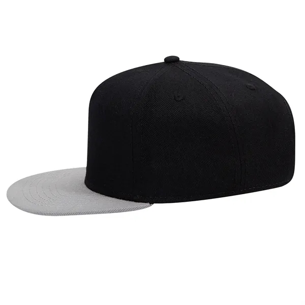 Wool Blend Twill Square Flat Visor "SNAP" 5 Panel Hat - Wool Blend Twill Square Flat Visor "SNAP" 5 Panel Hat - Image 2 of 60