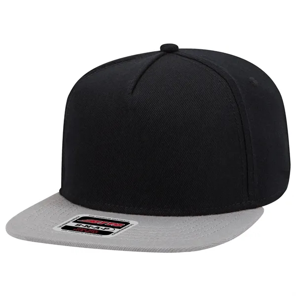 Wool Blend Twill Square Flat Visor "SNAP" 5 Panel Hat - Wool Blend Twill Square Flat Visor "SNAP" 5 Panel Hat - Image 3 of 60