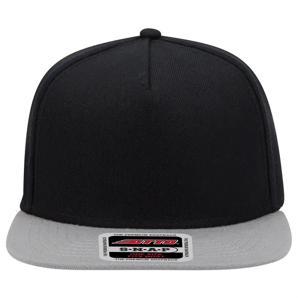 Wool Blend Twill Square Flat Visor "SNAP" 5 Panel Hat - Wool Blend Twill Square Flat Visor "SNAP" 5 Panel Hat - Image 4 of 60