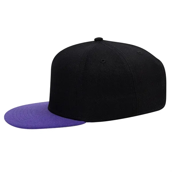 Wool Blend Twill Square Flat Visor "SNAP" 5 Panel Hat - Wool Blend Twill Square Flat Visor "SNAP" 5 Panel Hat - Image 8 of 60
