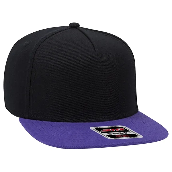 Wool Blend Twill Square Flat Visor "SNAP" 5 Panel Hat - Wool Blend Twill Square Flat Visor "SNAP" 5 Panel Hat - Image 5 of 60