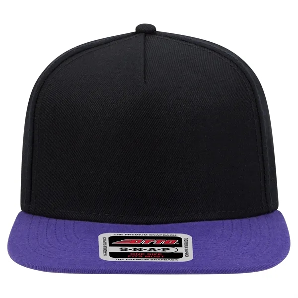 Wool Blend Twill Square Flat Visor "SNAP" 5 Panel Hat - Wool Blend Twill Square Flat Visor "SNAP" 5 Panel Hat - Image 10 of 60
