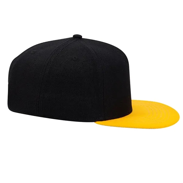 Wool Blend Twill Square Flat Visor "SNAP" 5 Panel Hat - Wool Blend Twill Square Flat Visor "SNAP" 5 Panel Hat - Image 13 of 60