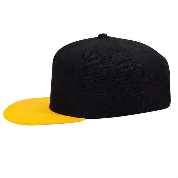 Wool Blend Twill Square Flat Visor "SNAP" 5 Panel Hat - Wool Blend Twill Square Flat Visor "SNAP" 5 Panel Hat - Image 14 of 60
